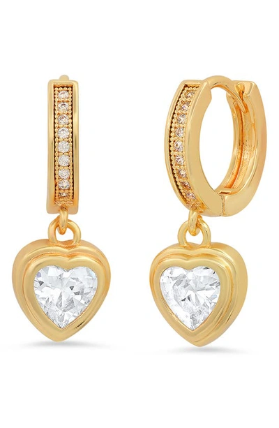 Hmy Jewelry Heart Hoop Earrings In Gold