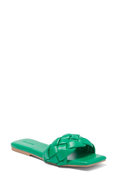 Open Edit Lucca Slide Sandal In Green Vibrant