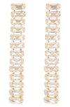 Nordstrom Rack Baguette Cz Linear Drop Earrings In Clear- Gold