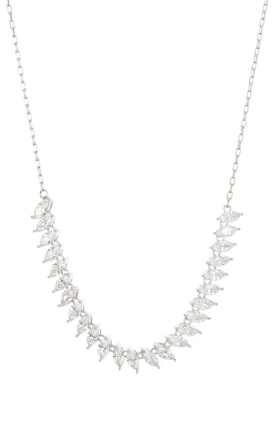Nordstrom Rack Angled Marquis Cz Frontal Necklace In Clear- Silver