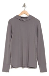 Z By Zella Gridline Baselayer Long Sleeve Hooded T-shirt In Grey December