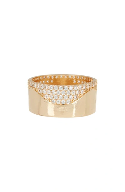 Nordstrom Rack Pavé Cubic Zirconia Arch Ring In Clear- Gold