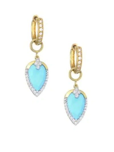 Jude Frances Diamond Pav, Turquoise & 18k Yellow Gold Earring Charms