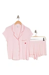 Nordstrom Rack Tranquility Shortie Pajamas In Pink Shadow Pocket Heart