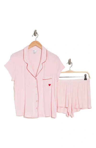 Nordstrom Rack Tranquility Shortie Pajamas In Pink Shadow Pocket Heart