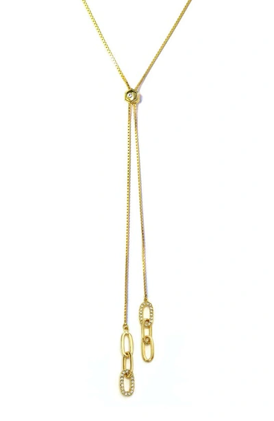 Liza Schwartz Love Link Lariat Necklace In Gold