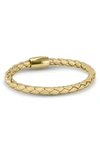 Liza Schwartz Nappa Braided Leather Bracelet In Gold