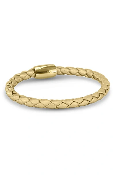 Liza Schwartz Nappa Braided Leather Bracelet In Gold