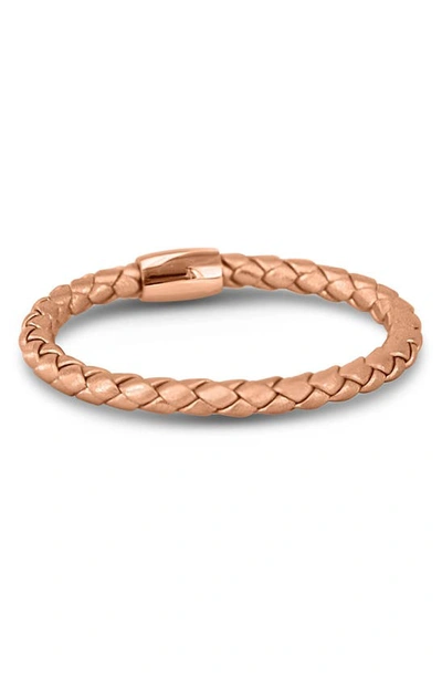 Liza Schwartz Nappa Braided Leather Bracelet In Gold