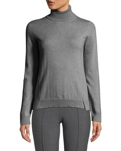 Agnona Eternals 12-gg Cashmere Geo-slit Turtleneck Sweater In Gray
