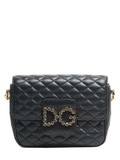 Dolce & Gabbana Dg Millennials Black Quilted Leather Shoulder Bag
