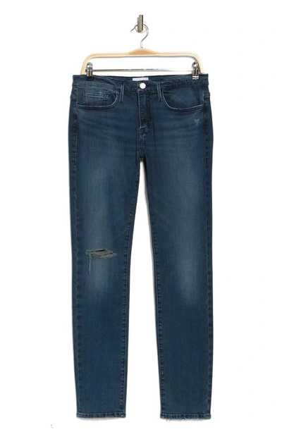 Frame L'homme Skinny Fit Jeans In Quincy Rips