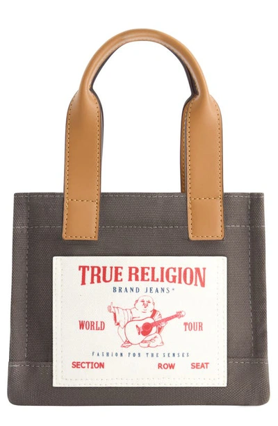 True Religion Brand Jeans Twill Mini Tote Bag In Gray