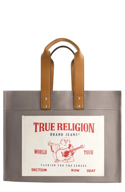True Religion Brand Jeans Twill Tote Bag In Gray