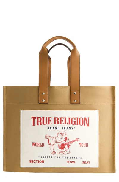 True Religion Brand Jeans Twill Tote Bag In Brown