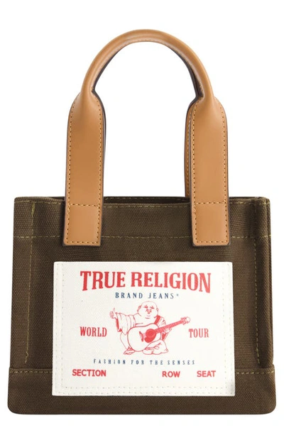 True Religion Brand Jeans Mini Twill Tote Bag In Green
