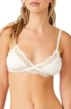 Free People Intimately Fp Happier Than Ever Lace Trim Wireless Bra In Ivory
