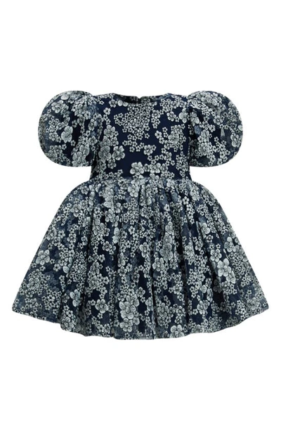 Bardot Junior Kids' Roisin Floral Puff Sleeve Party Dress In Navy Floral