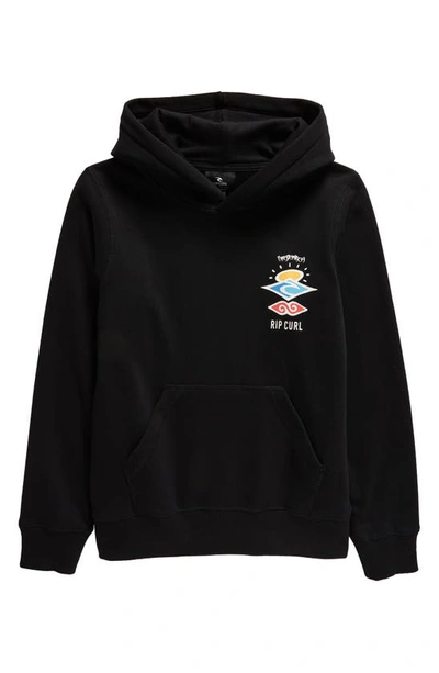 Rip Curl Kids' Search Icon Graphic Hoodie In Black