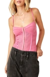 Free People Night Rhythm Corset Bodysuit In Lucky Pink