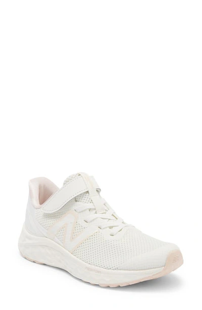 New Balance Kids' Fresh Foam Arishi V4 Sneaker In Sea Salt/ Quartz Pink