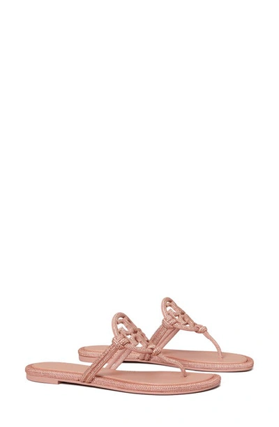Tory Burch Miller Knotted Pavé Knotted Sandal In Malva