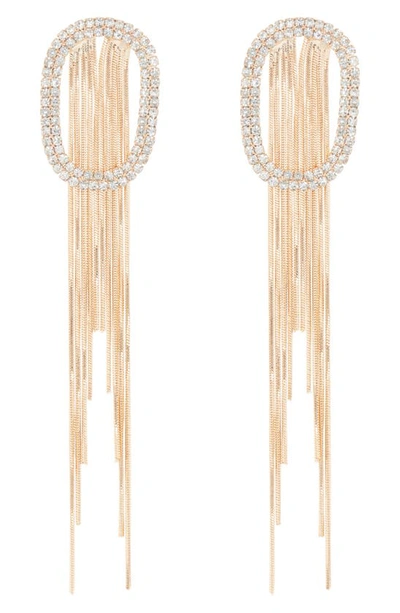 Tasha Crystal Oval Graduated Fringe Drop Earrings In Gold Crystal