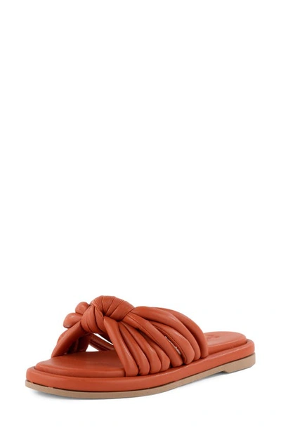 Seychelles Simply The Best Slide Sandal In Terracotta Faux Leather