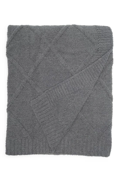Northpoint Diamond Cozy Knit Throw In Steel