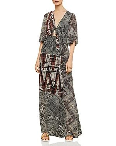 Bcbgmaxazria Patchwork Maxi Dress In Light Ginger Spice Combo