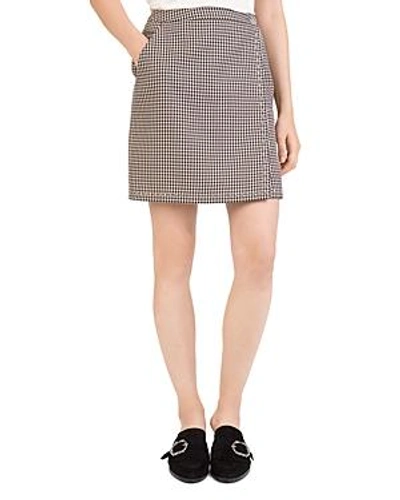 The Kooples Checkered Mini Skirt In Beige