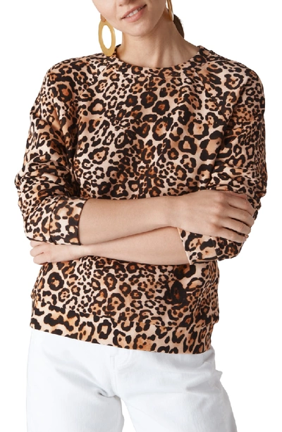 Whistles Leopard Print Cotton Sweatshirt