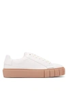 Primury Dyo Grained Leather Low-top Trainers In Pink White