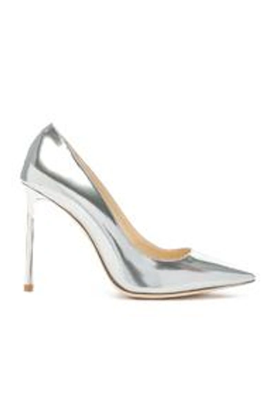 Jimmy Choo Romy 100 Mirror Leather Heels In Liquid Mirror Silver