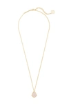 Kendra Scott 'cory' Semiprecious Stone Pendant Necklace In Rose Quartz/ Gold