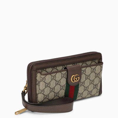 Gucci Ophidia Gg Beige Wallet In Grey