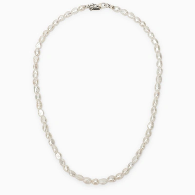 Emanuele Bicocchi 925 Silver Baroque Pearl Necklace In White