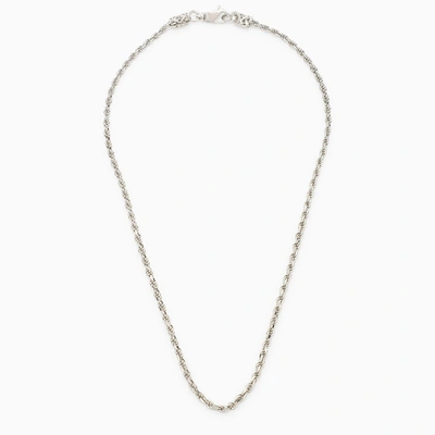 Emanuele Bicocchi 925 Sterling Silver Rope Chain Necklace In Metal