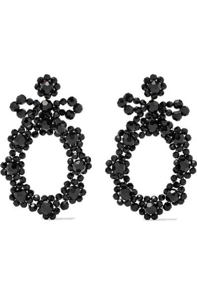 Simone Rocha Gold-tone Crystal Earrings In Black