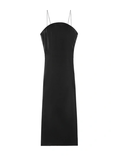 Jacquemus La Robe Carino Satin Midi Dress In Black