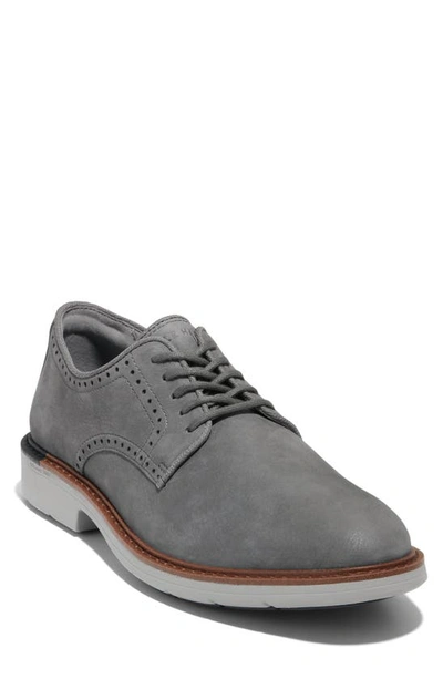 Cole Haan Goto Leather Plain Toe Derby In Castle Rock Nubuck/ C