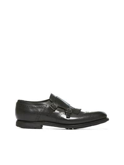 Church's Fringed Monk Shoes In Nero