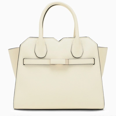 Valextra Mini Parchment-coloured Milan Bag In White