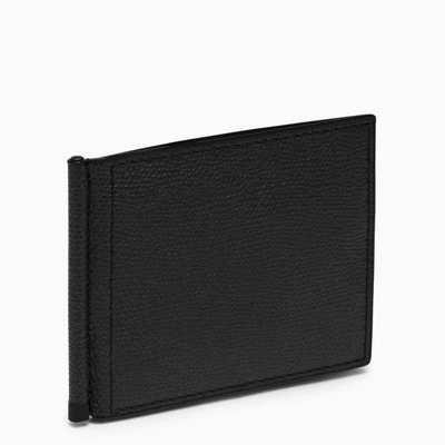Valextra Black Grip Wallet In Grained Leather