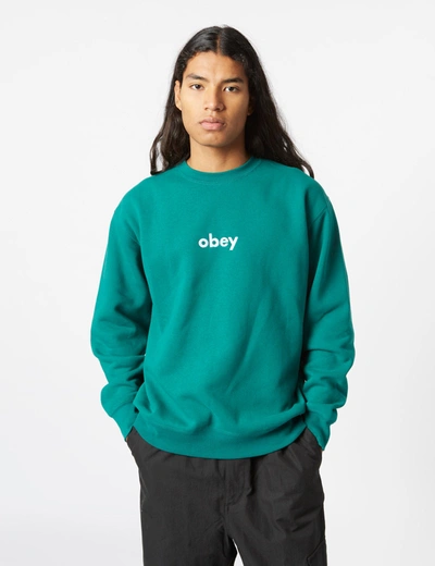 Obey Lowercase Sweatshirt In Green