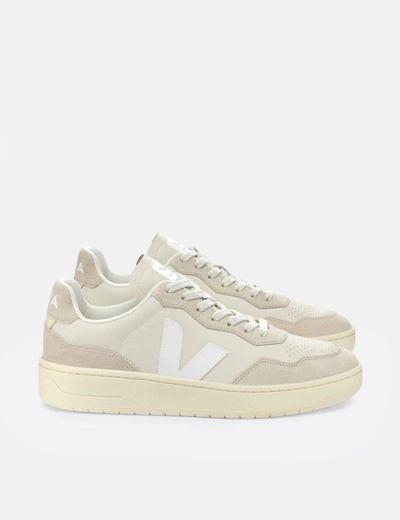 Veja Womens V-90 O.t. Leather Trainers In White