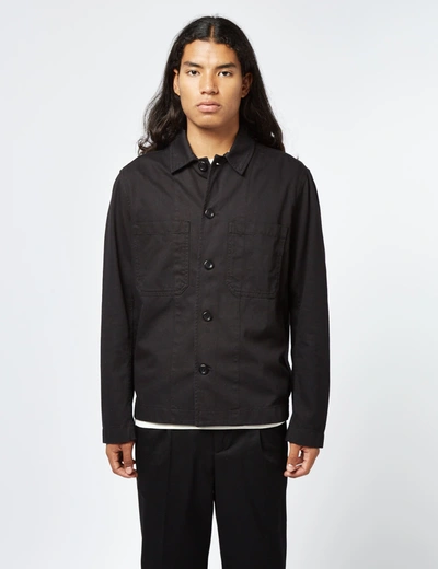 Norse Projects Tyge Broken Twill Overshirt (organic) In Black