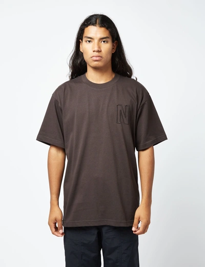 Norse Projects Simon Heavy Jersey N Logo T-shirt (organic) In Black