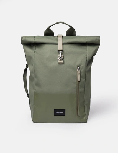 Sandqvist Dante 2.0 Rolltop Backpack (vegan) In Green