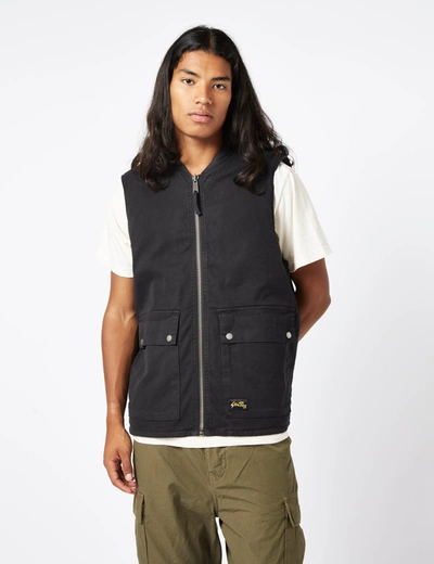 Stan Ray Works Waistcoat (duck Canvas) In Black